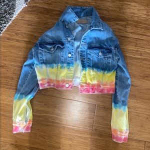 Small rainbow Jean jacket
